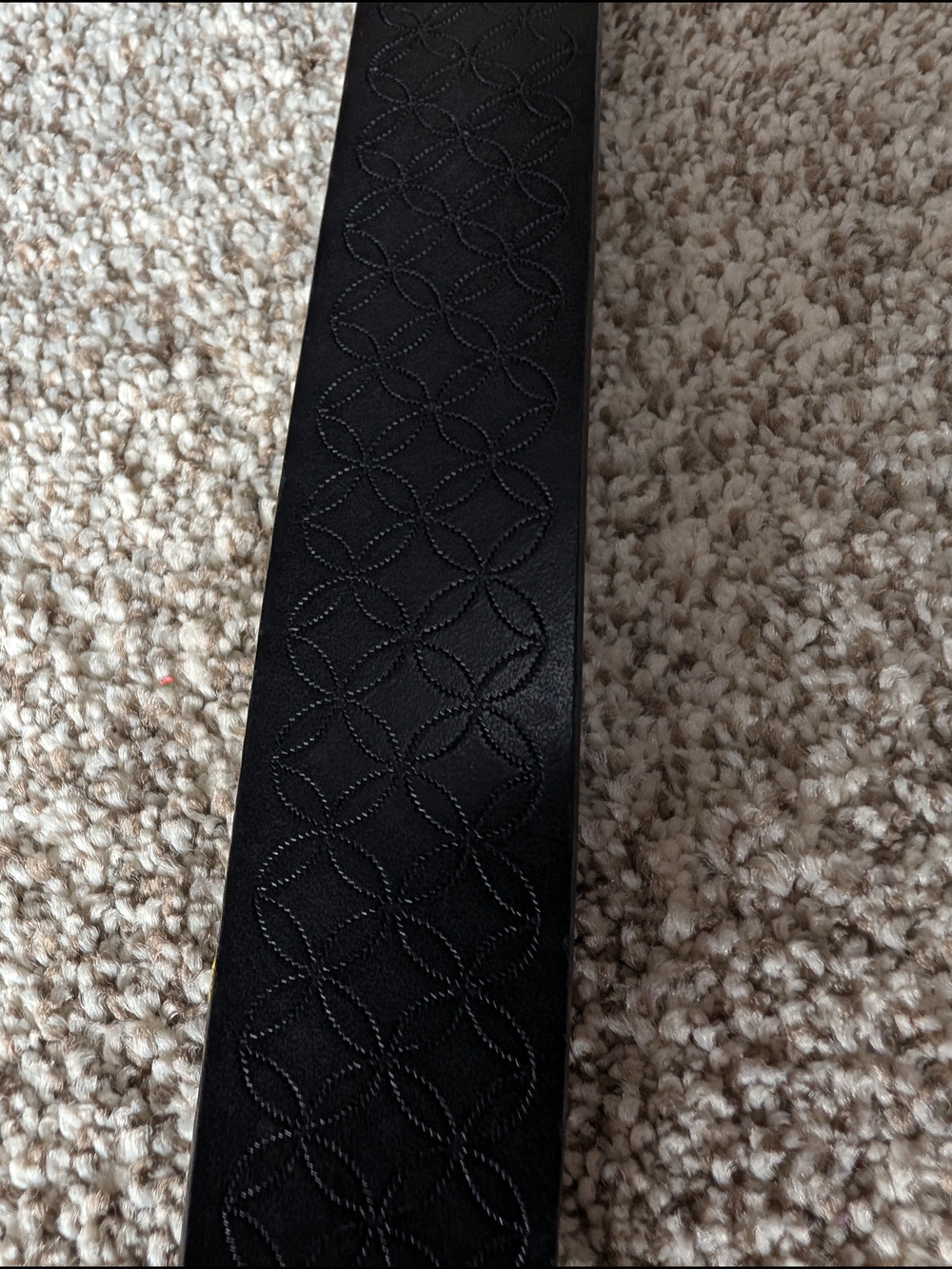 Justin Boots Black Leather Belt with Engraved Floral Silver Buckle - Picture 6 of 11